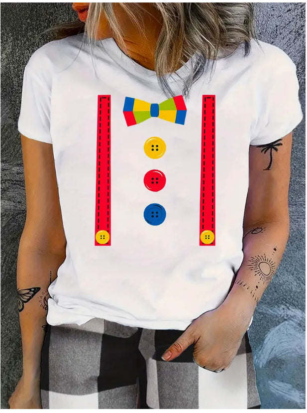 3D Digital Printed Casual Round Neck Short Sleeved Shirt