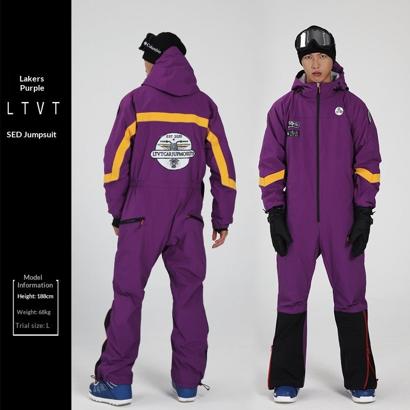 Single-board One-piece Ski Suit For Winterwindproof And Waterproof