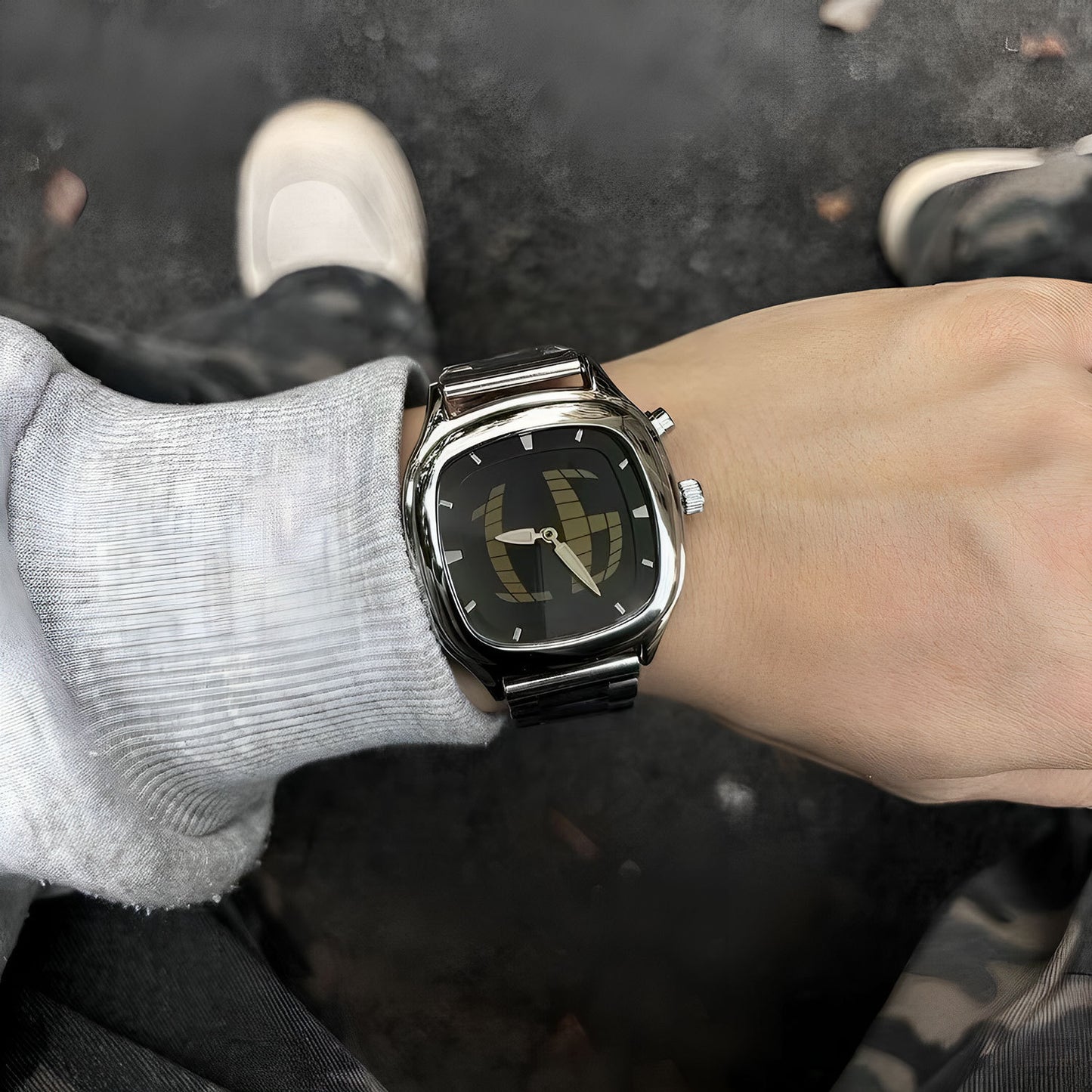 Waterproof Retro Steel-Strap Transforming Digital Dynamic Watch