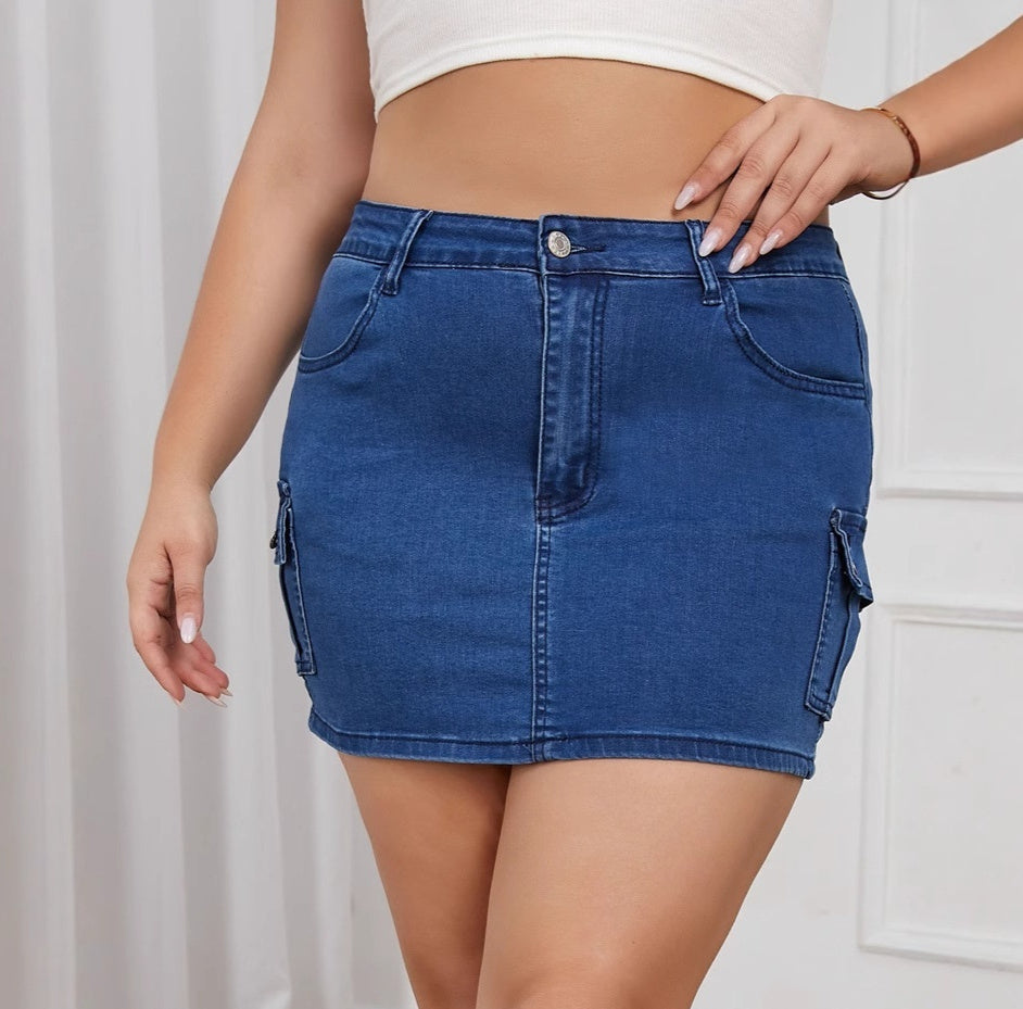 Womens Solid-Color High-Waist Slim-Fit Bodycon Skirt