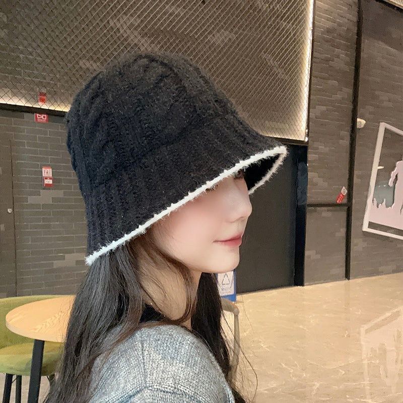 Women's Autumn And Winter New Lamb Wool Bucket Hat