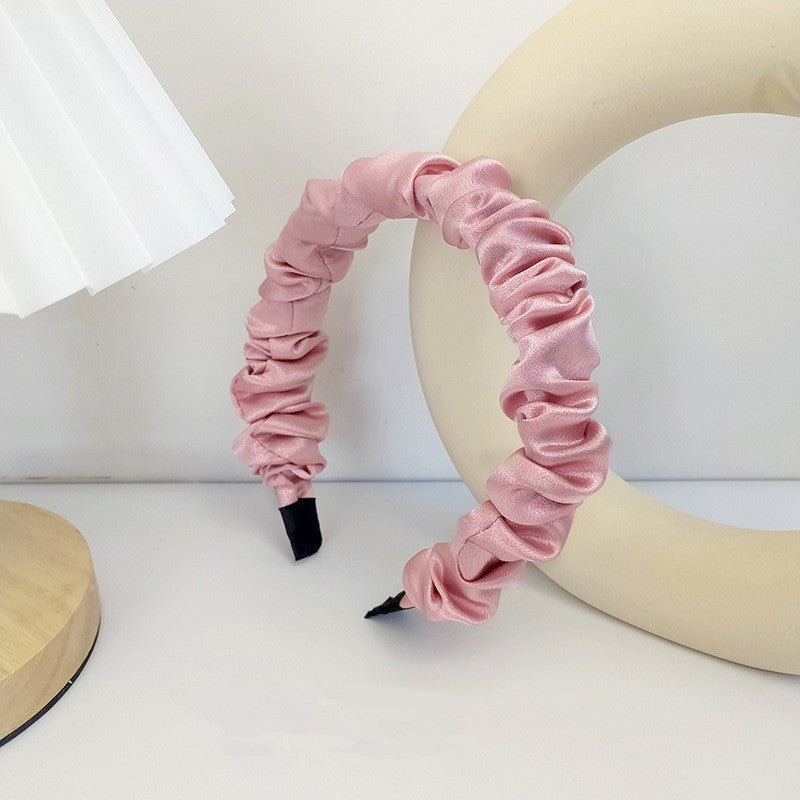 French Retro Fabric Pleated Headband Girls All-match