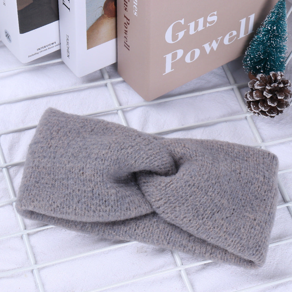 Simple And Versatile Wide-sided Cross Woven Knitted Headband