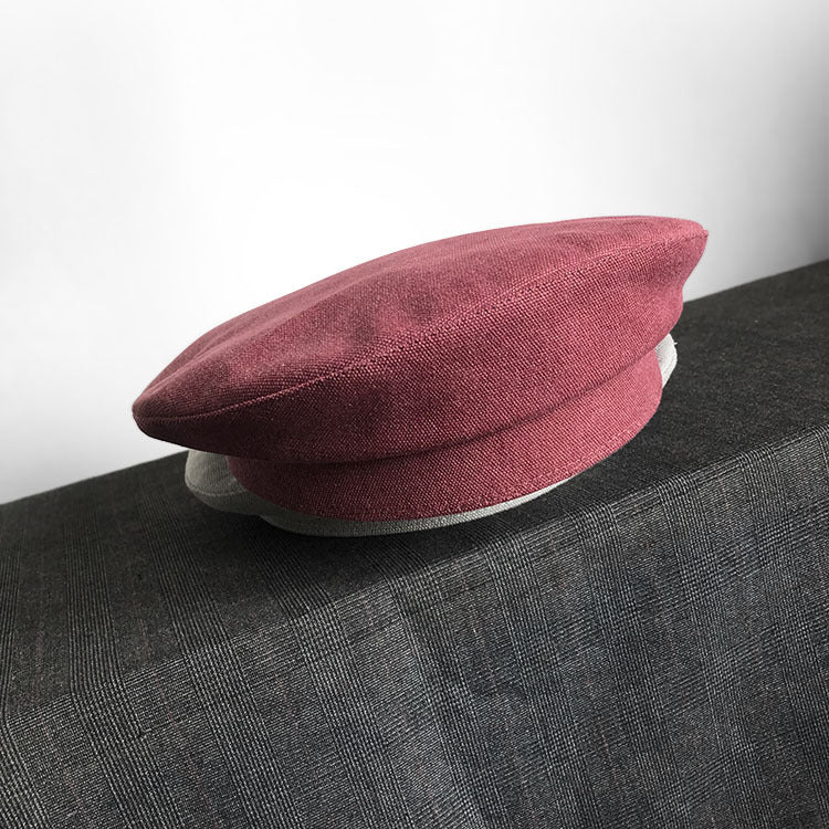 Dark Beret For Women With Large Faces Black Painters Cap