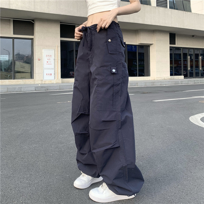 American Vibe Style Hip Hop Pleated Multi-pocket Design Sense Niche Casual Pants