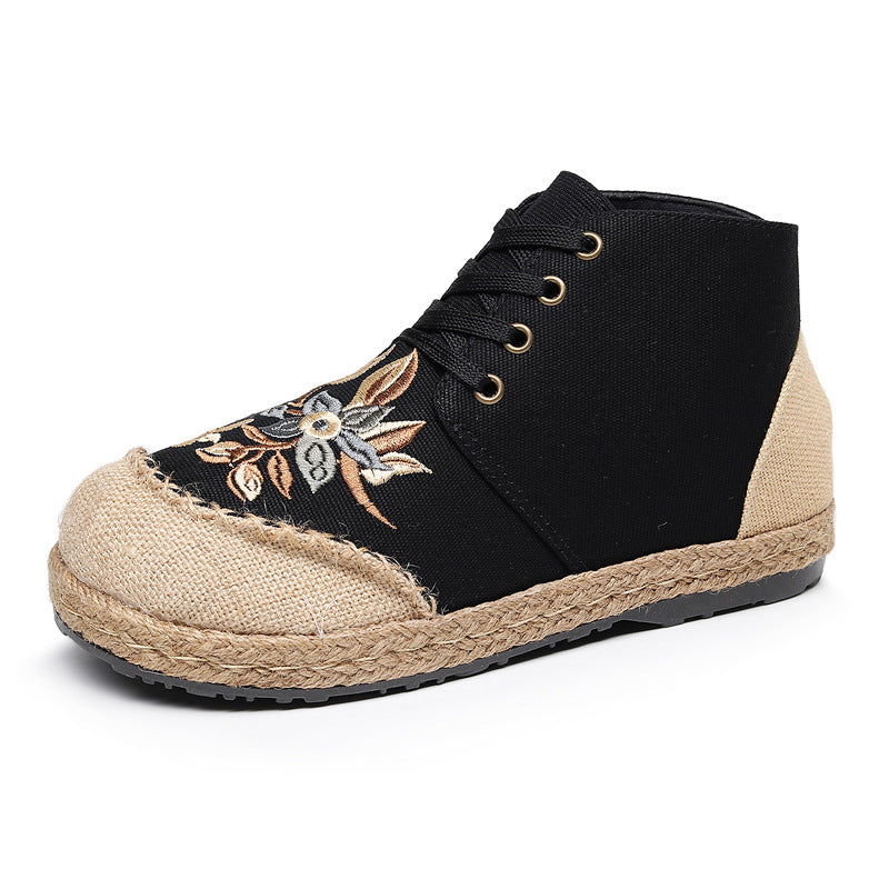 Women's Lace-Up Mid-Top Casual Short Boots