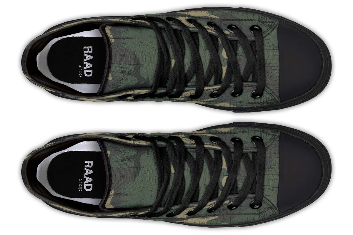 Men's And Women's Fashion Color Printing High-top Canvas Shoes