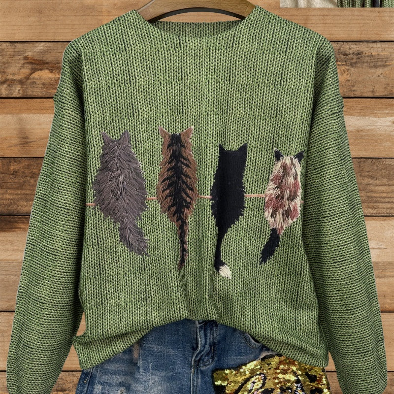 Women's Autumn Long Sleeve Knitted Loose Top