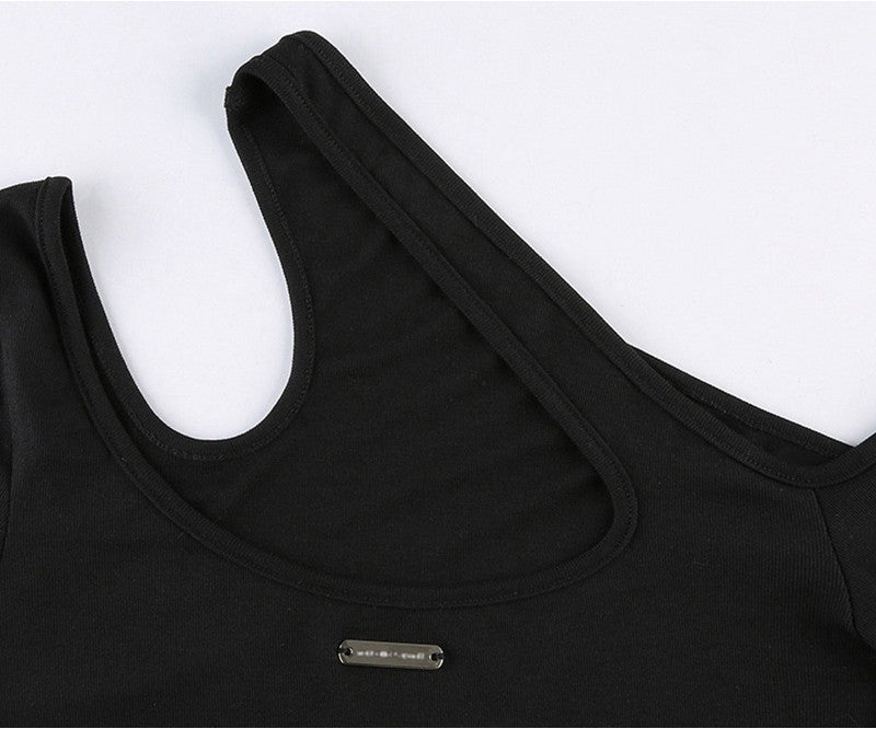 Women's Sweet And Cool Off Shoulder Halter Short Sleeve T-shirt