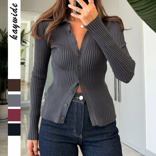 Casual Simple Solid Color Long-sleeved Shirt Woolen Women's Clothing