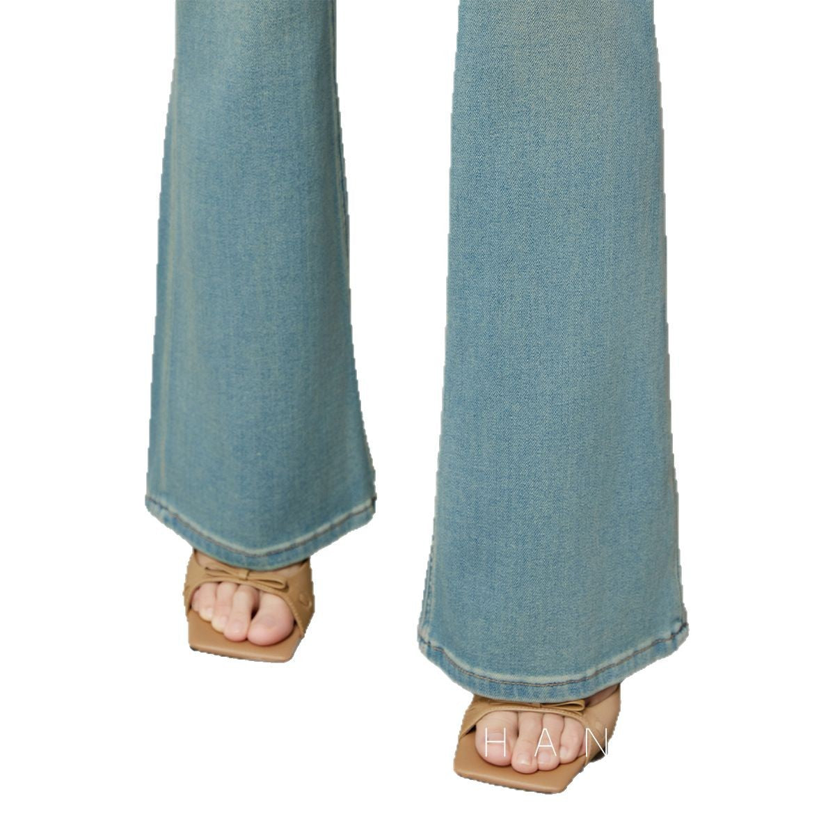 Skinny Jeans til damer med høj talje Forår Sommer Små Trompetbukser Lyse Farver