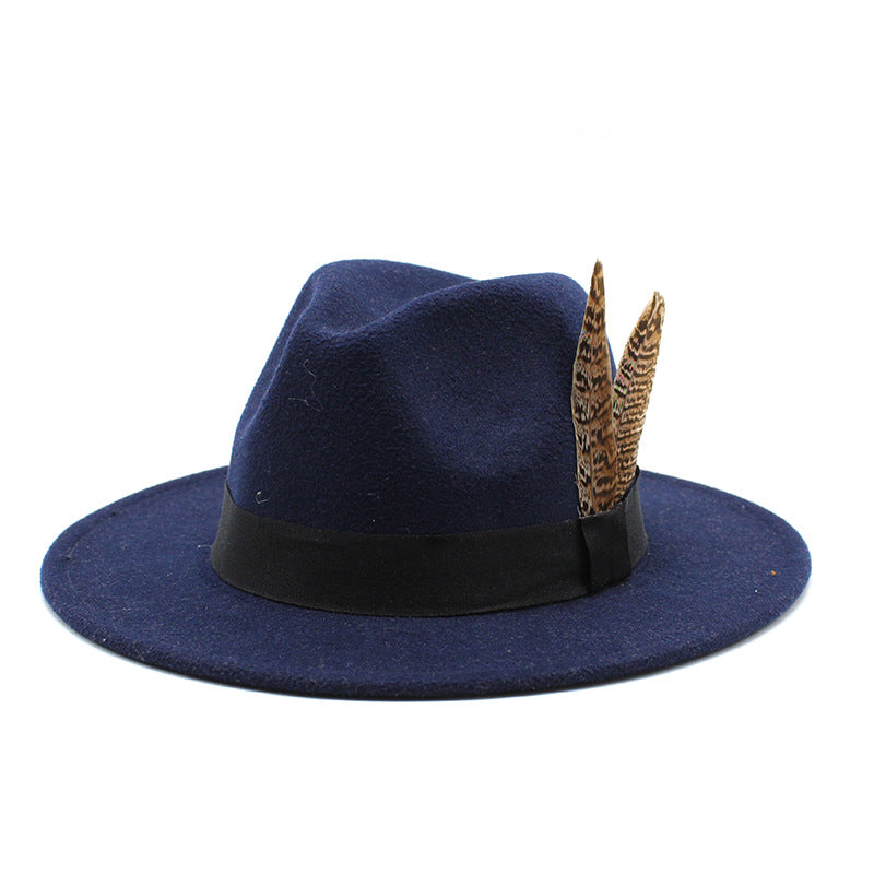 British Style Versatile Flat Border Jazz Hat Woolen