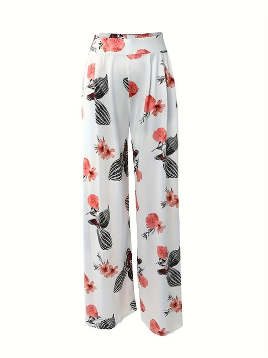 Women's Flower Print Loose Trousers