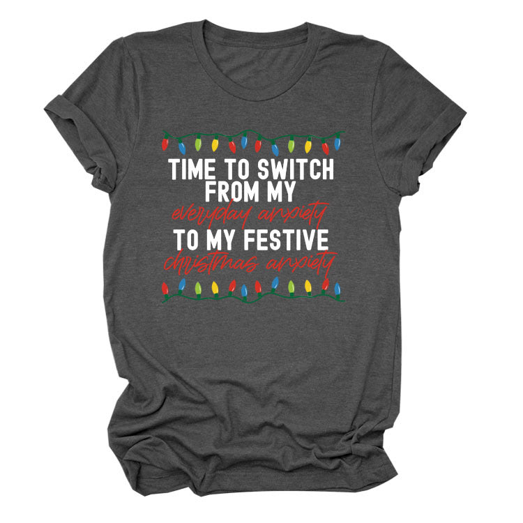 Pattern Printing Casual Short-sleeved T-shirt Women's Tops