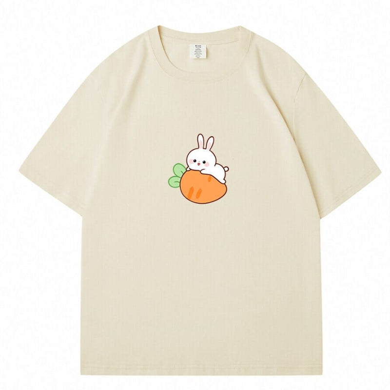 European And American Rabbit Printed Loose T-shirt