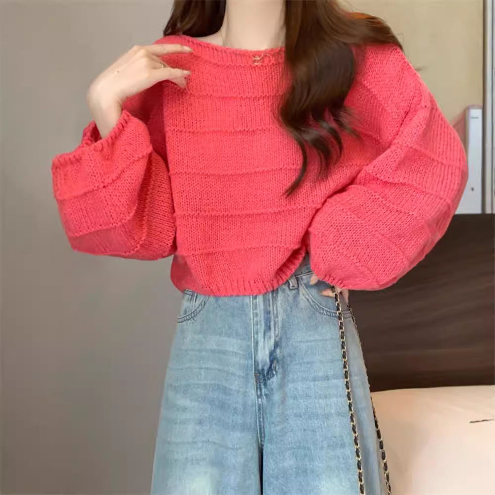 Retro Laid-back Knit Sweater Loose Fit