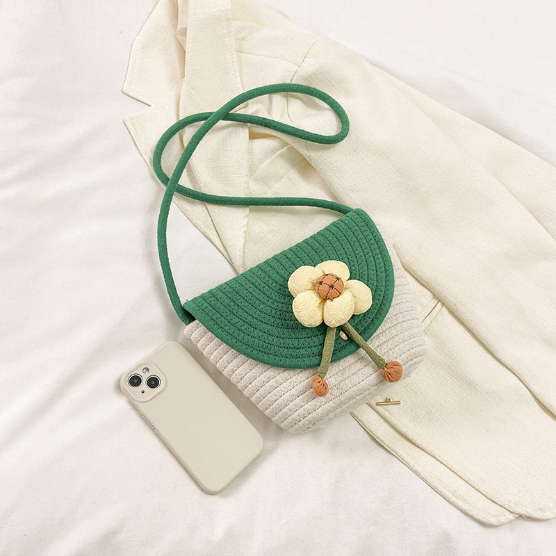 Cute Flowers Straw Bag Women's Summer New Fashion