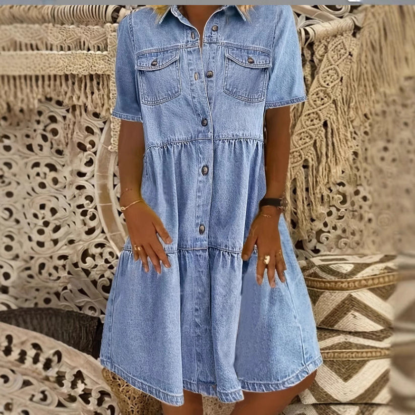Womens Denim Loose And Elegant Dress
