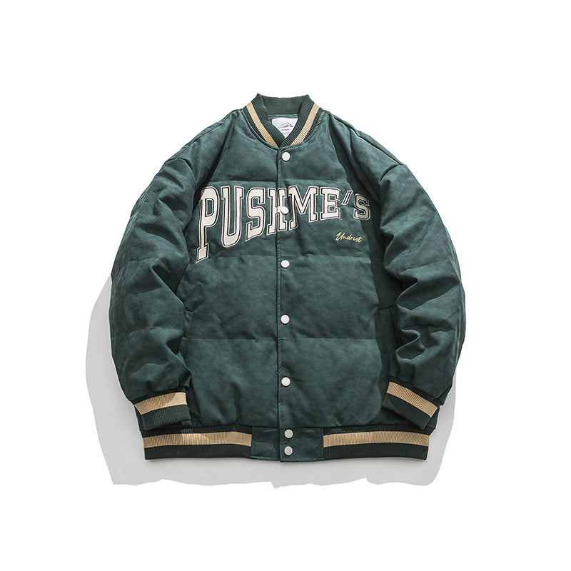 Herre Street Color Matching Baseball Vatteret Jakke