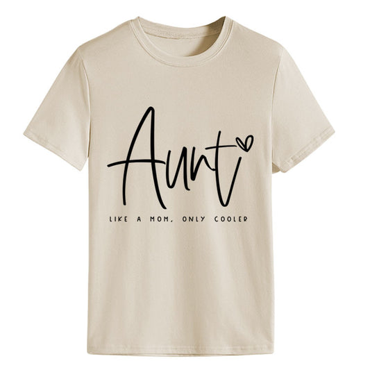 AUNT LIKE A MOM Fashion Round Neck Loose Short Sleeves