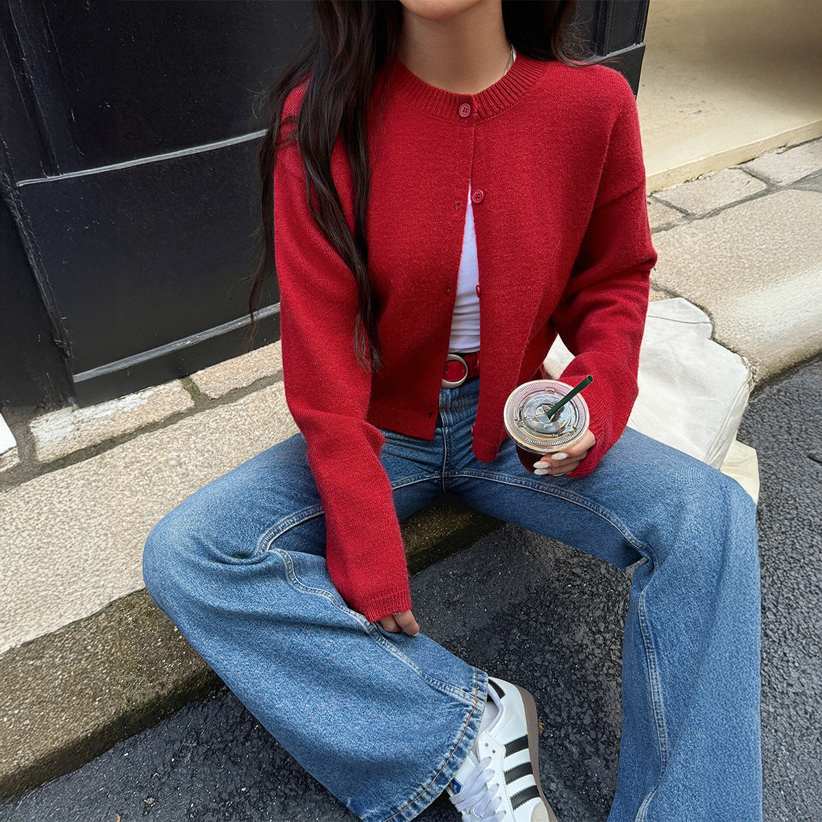 Fashion Solid Color Buttons Jacket For Women