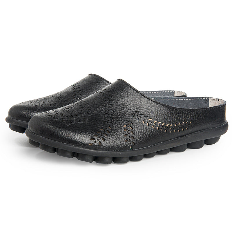 Women's Fashion Casual Solid Color Leather Shoes