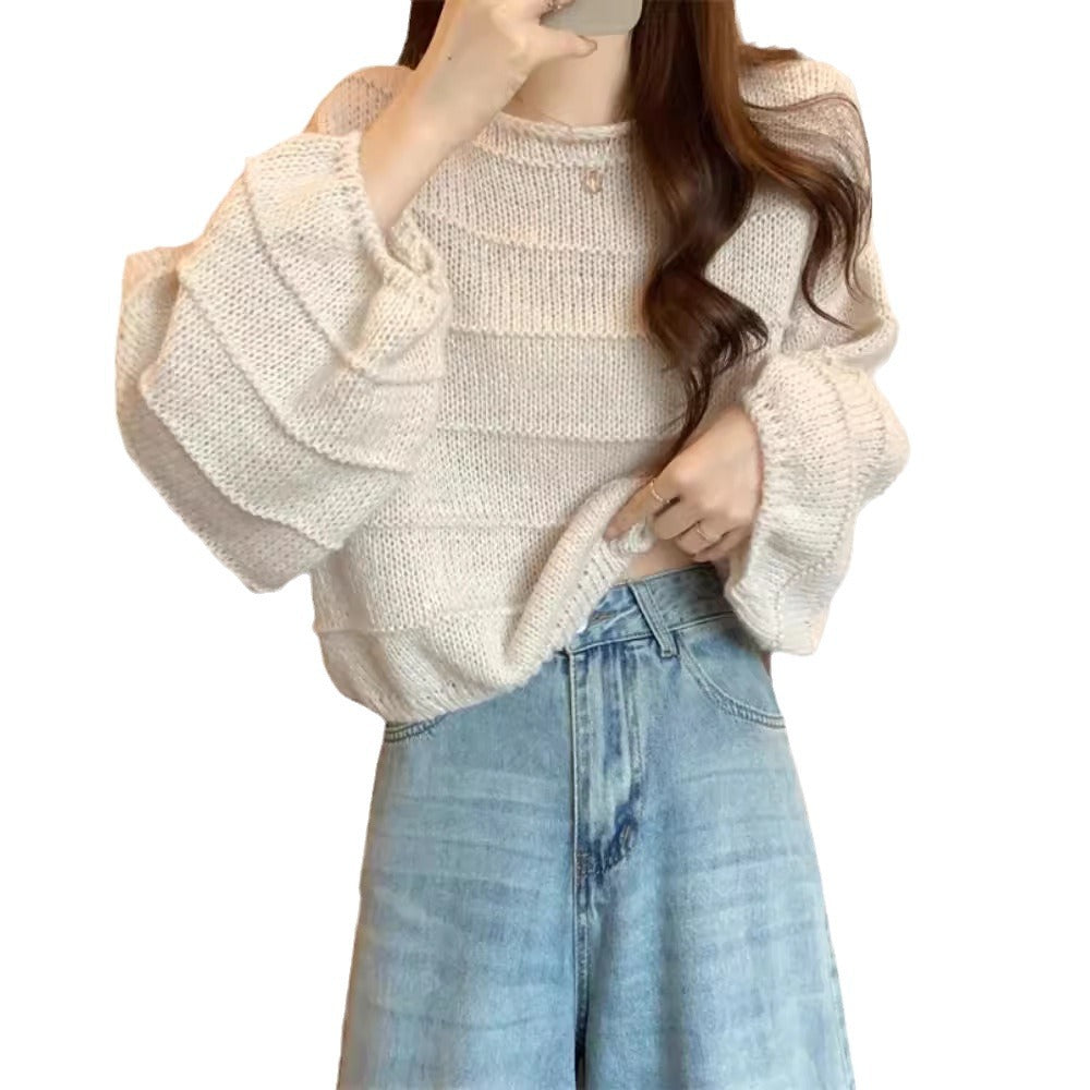 Retro Laid-back Knit Sweater Loose Fit