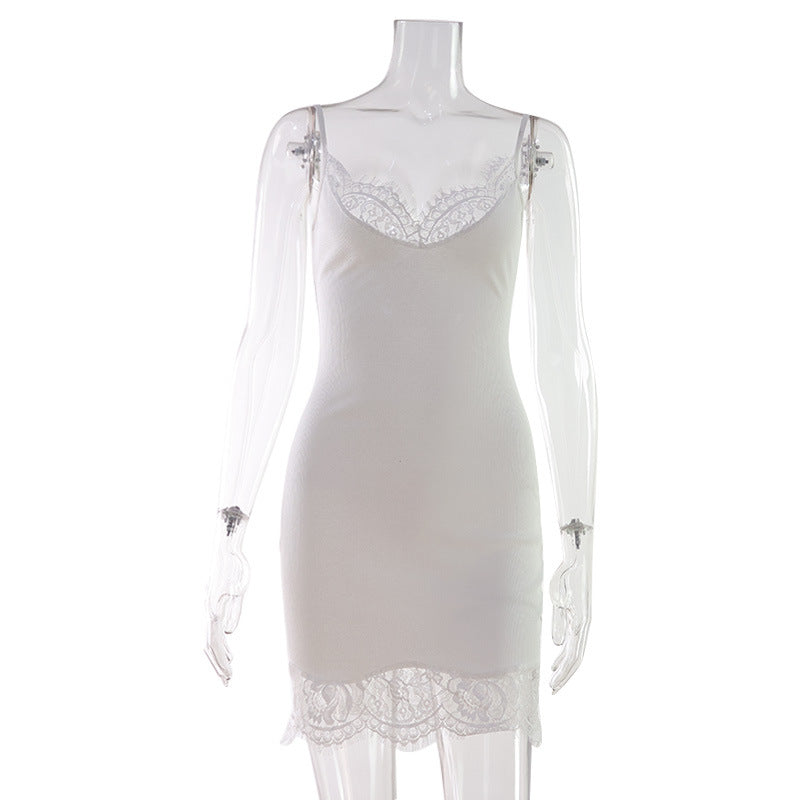 Strapless Lace Panel Seduction Dress