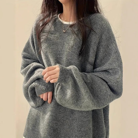Idle Style Retro Crew Neck Pullover-sweater