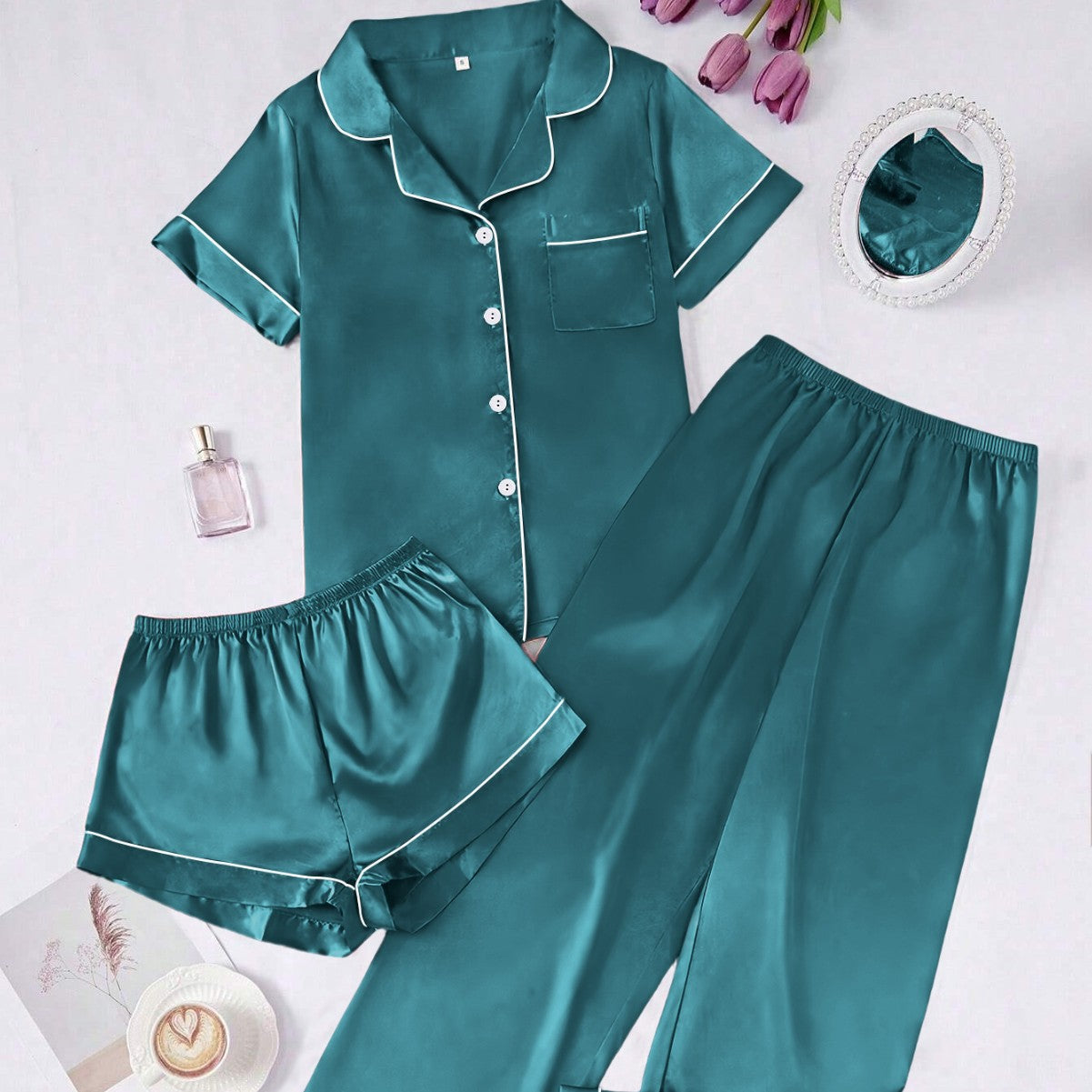 Long Pantssmooth-surface Womens Loungewear Set In French Style