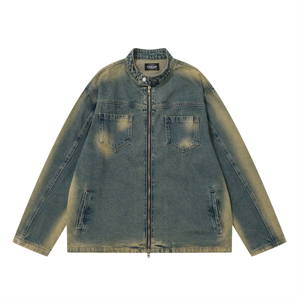 American Workwear Stitching Denim Coat