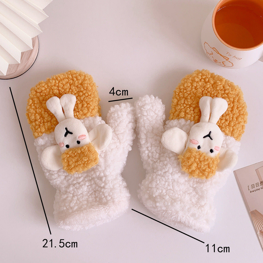 Cute Plush Cartoon Thick Cotton Gloves