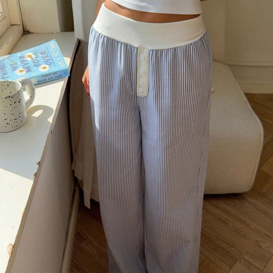 Women's Casual Striped Wide Leg Pants
