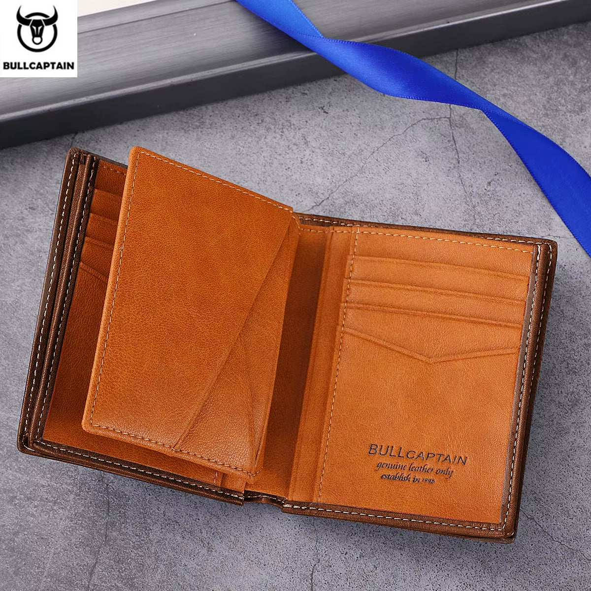 New 100% Leather Men'S Wallet High Quality Product Leather Men'S Wallet Multifunctional Card Slot Short Wallet QB017
