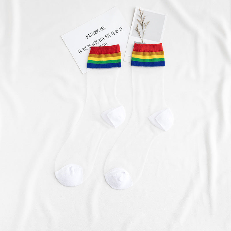 Women's Fashionable Breathable Cotton Bottom Tube Socks