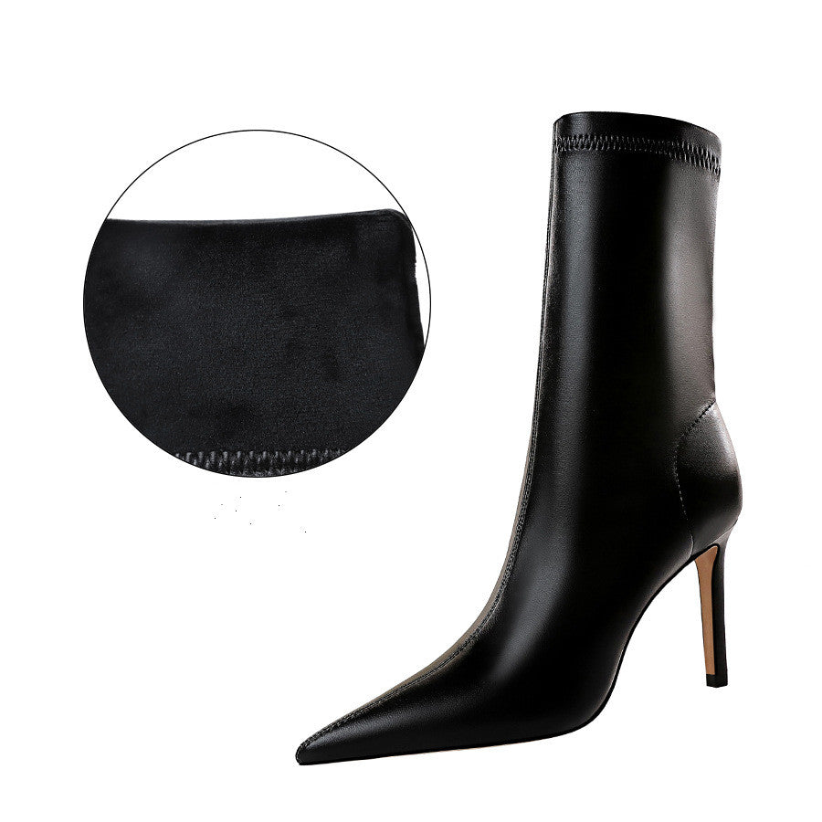 High-heeled Pointed Sexy Nightclub Was Thin Short Boots Women Thin