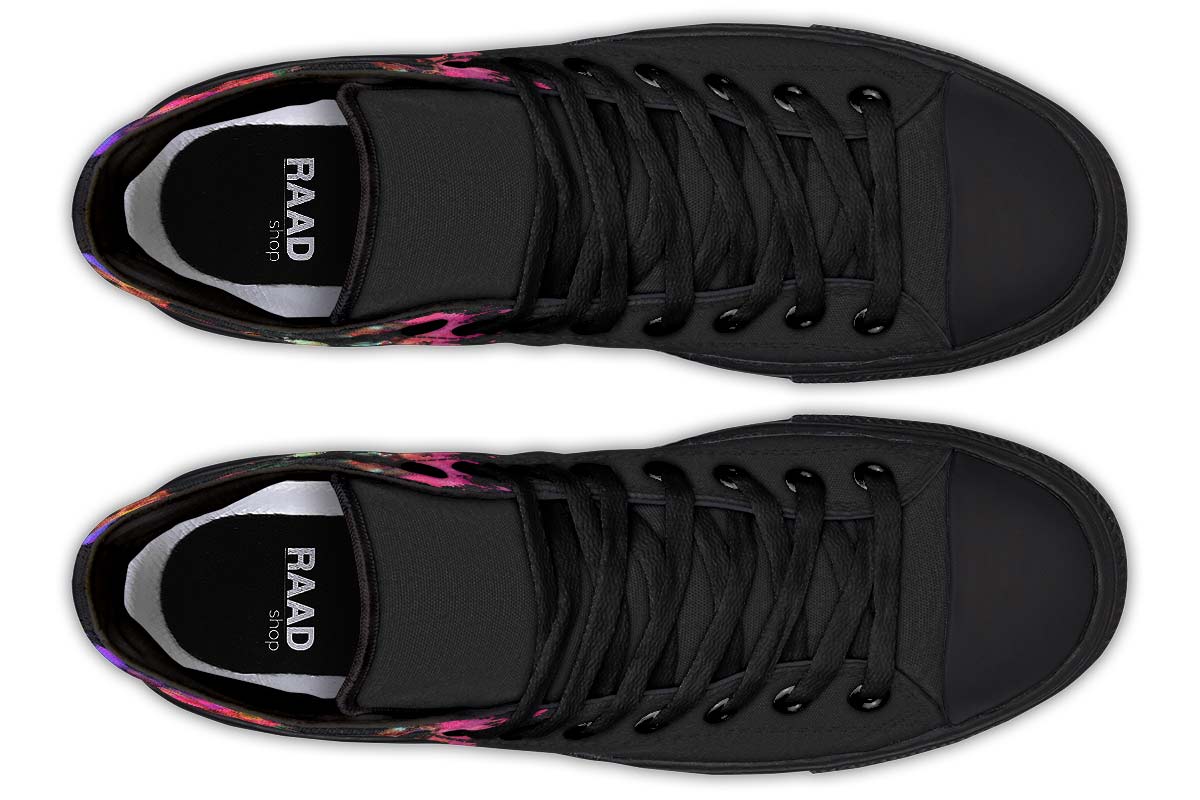 Men's And Women's Fashion Color Printing High-top Canvas Shoes