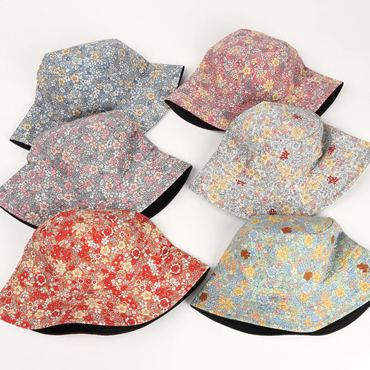 Women's Small Chrysanthemum Double-sided Printing Bucket Fisherman Hat