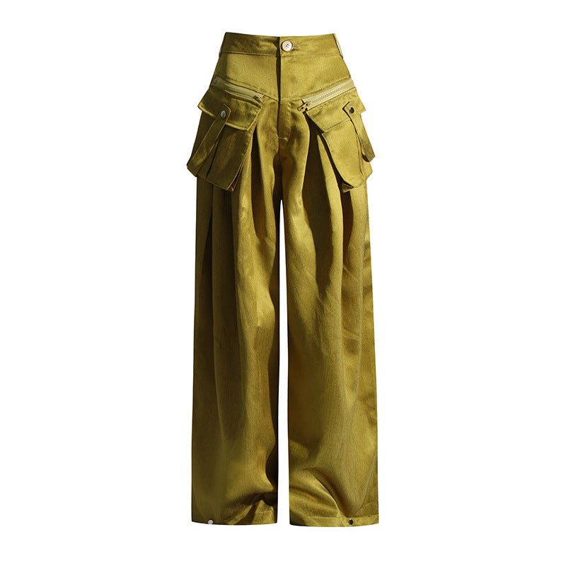 Niche Design High Waist Loose Casual Trousers