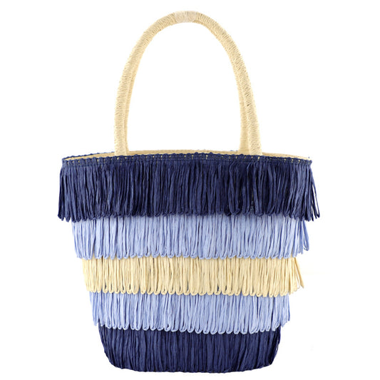 Colorful Tassel Paper Rope Straw Bag Tote