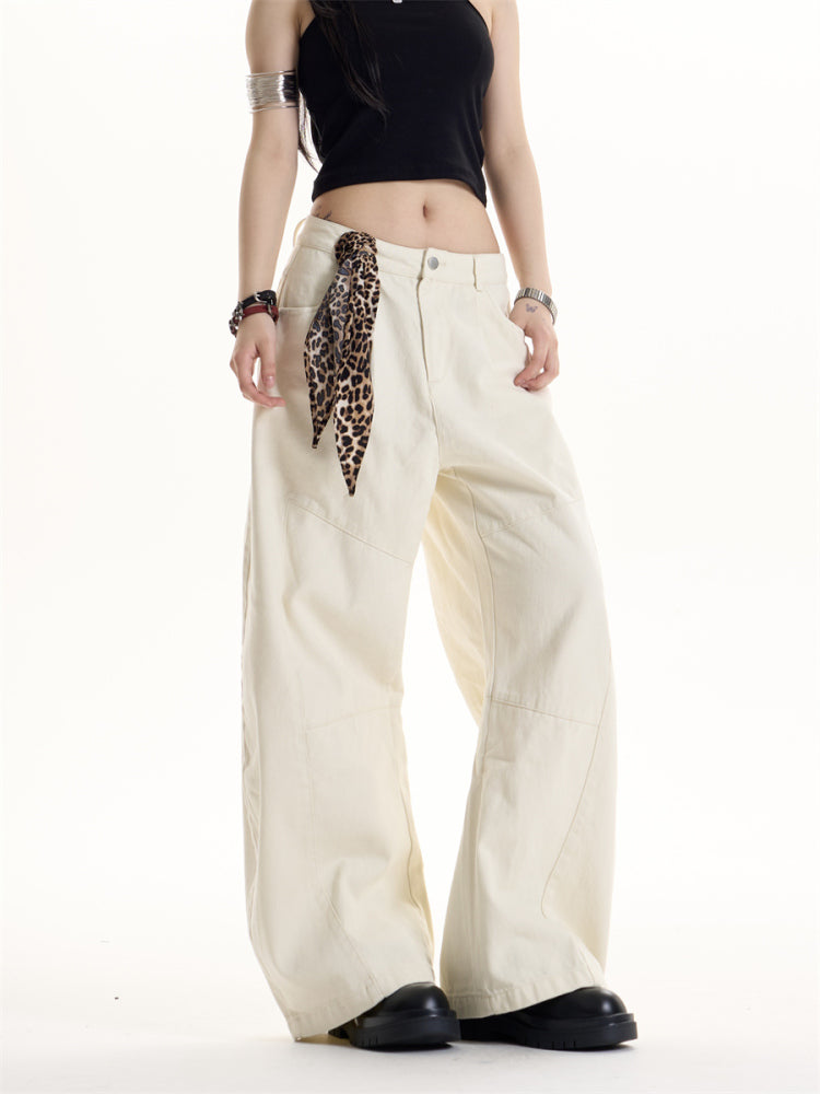 American Retro Hot Girl Belt Decorative Casual Pants
