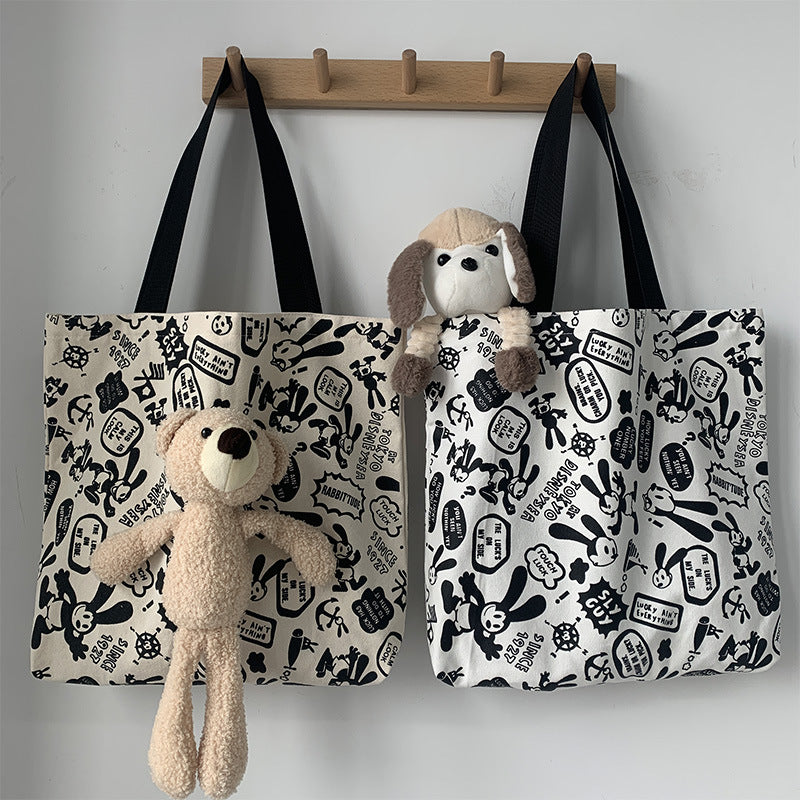 Fashion Netflix Bear Graffiti Canvas Bag