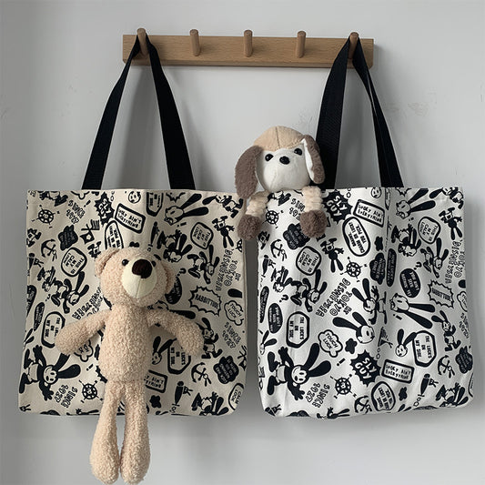 Fashion Netflix Bear Graffiti Canvas Bag