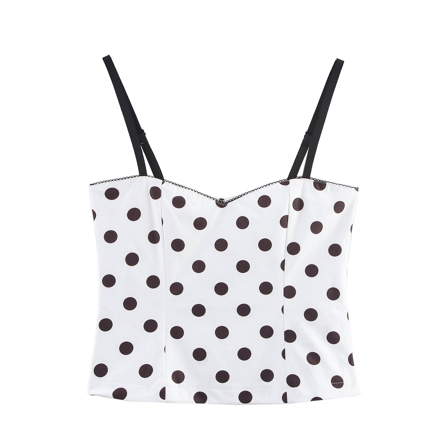 Summer European And American Style Polka Dot Corset Strap Top