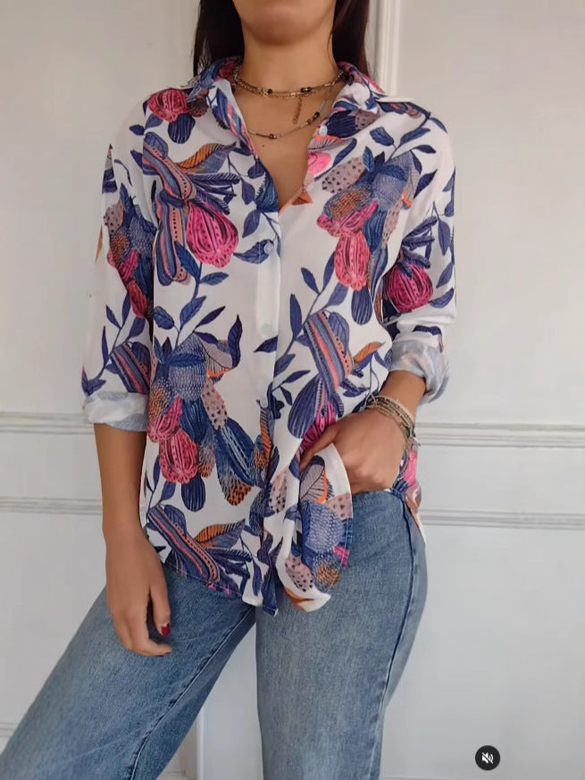 Women's Loose Casual Print Shirt Top
