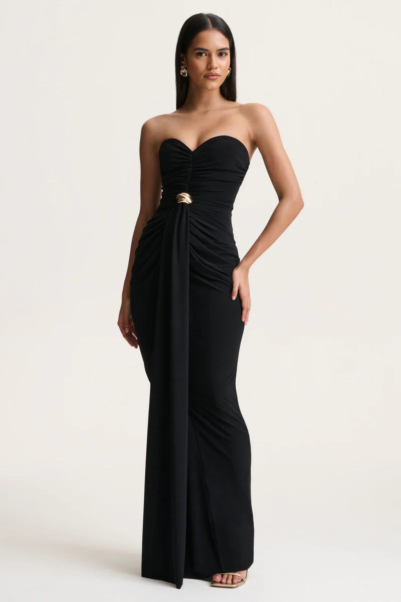 Womens Stylish Figure-hugging Backless Maxi Dress
