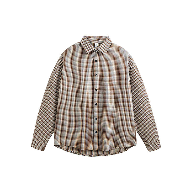American Retro Plaid Long Sleeve Shirt