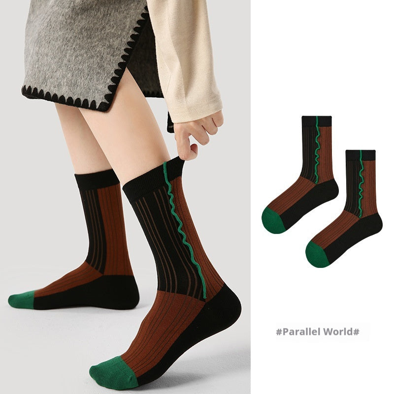 Niche Vintage Court Style Thin Middle-long Stockings
