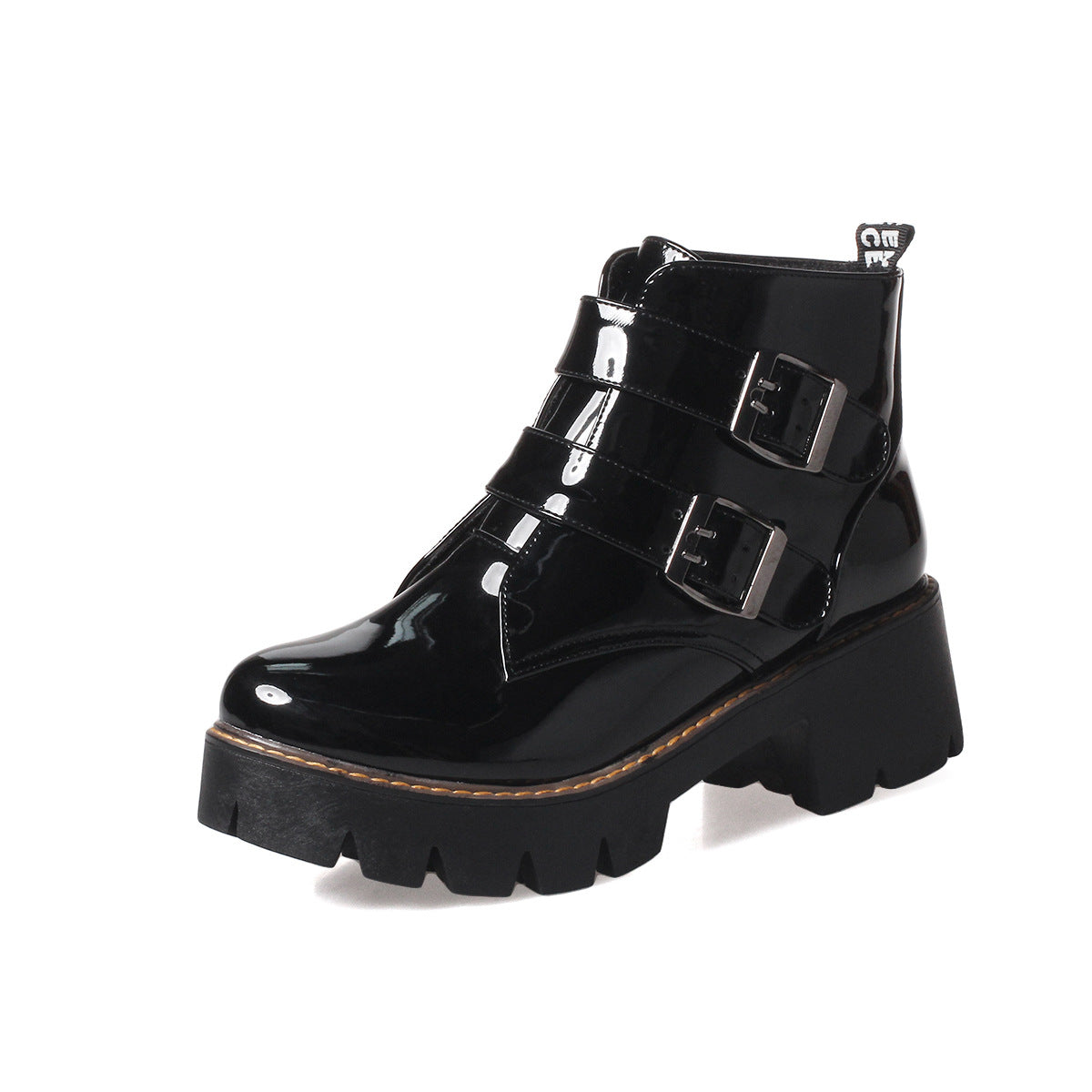 College Style Women's Boots With Square Heel Mid-heel Low-top Martin Boots