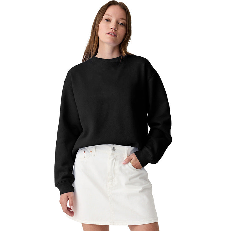 New Pure Color Minimal Versatile Pullover Sweater For Women